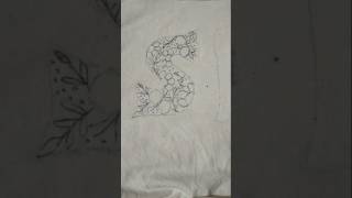 Letter S drawing embroideryembroidery shortvideo drawing vairalshort sewing [upl. by Enomyar]