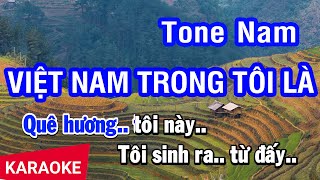 Karaoke Việt Nam Trong Tôi Là Tone Nam  Máu đỏ da vàng tôi là người Việt Nam  Nhan KTV [upl. by Cozza]