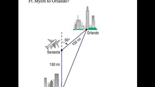 Airplane Navigation with law of cosines [upl. by Immat]