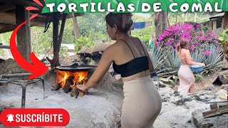 NOS FUIMOS PARA EL MOLINO  Tortillas en comal de barro salvadoreña [upl. by Armanda545]