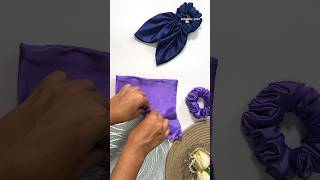 Silk satin scarf scrunchie 😍 Diy scrunchie trending ytstudio shorts scrunchies handmade diy [upl. by Syl]