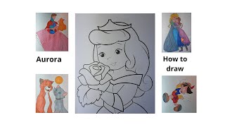 How to draw a Aurora in color DIY Teach children to draw For kids and parents [upl. by Mccarthy]