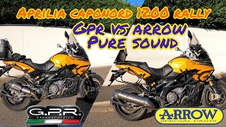 APRILIA CAPONORD 1200 RALLY  GPR EXHAUST  ARROW EXHAUST  PURE SOUND [upl. by Whale]