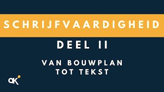 Schrijfvaardigheid deel 2 van bouwplan tot het schrijven van een tekst [upl. by Brandais460]