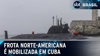 EUA mandam submarino para Cuba após chegada de navios russos  SBT Brasil 140624 [upl. by Hgielek]