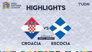 HIGHLIGHTS  Croacia vs Escocia  UEFA Nations League 2024  TUDN [upl. by Gitlow]