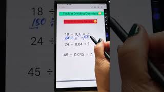 Tricks in Dividing Decimals How to Divide Decimals Easilymathstricks shortsmaths shortsmaths [upl. by Junno]