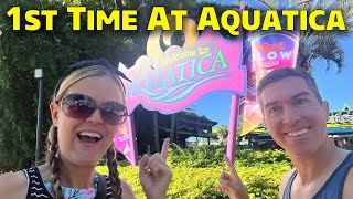 1st Time at Sea Worlds Aquatica Water Park in Orlando  Water Slides Lazy River Rapids amp More [upl. by Waldner]