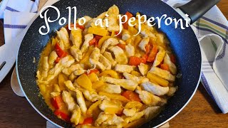 POLLO CON PEPERONI CREMOSO senza panna  Straccetti di pollo  Pollo alla romana [upl. by Cassaundra]