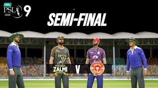 PESHAWAR ZALMI VS ISLAMABAD UNITED SEMIFINAL MATCH PSL 9  CRICKET 24 GAMEPLAY [upl. by Downe]