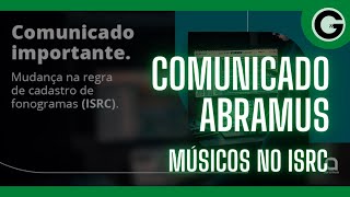 COMUNICADO ABRAMUS  Músicos no ISRC [upl. by Yahsed]