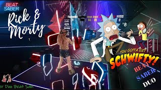 Beat Saber  Rick amp Morty  Get Schwifty Expert Mixed Reality  Full Combo [upl. by Ahsieym]