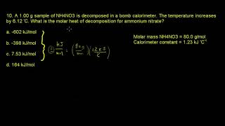 ACS Exam General Chemistry Energetics Ch5 10 [upl. by Waldack134]