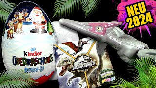 Kinder Überraschung ® Jurassic World ™ Riesen Ei 2024  Pteranodon  4 x Eier wiegen amp auspacken [upl. by Bethel]