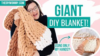 How to Knit a Chunky Blanket in a Day No Needles Required [upl. by Navonoj]