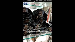 Black 🖤 Marble Dinner Set 72 pcs  Crockery Super Wholesale Market Pakistan Noor Sitara Traders Fsd [upl. by Assetnoc428]