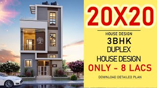 20x20 House Plan  Low Budget House Design  3BHK  2020 3D House Design  HouseDoctorZ [upl. by Venetis]