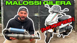 Gilera Runner 180cc MALOSSI Exhaust and 28mm Carburetor build [upl. by Notgnihsaw780]