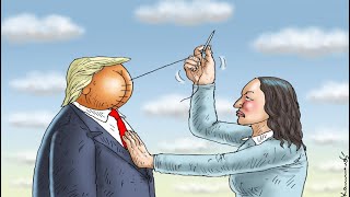 OCTOBER 19 Funny Cartoon  American Political Caricature  Breaking News  Trump Kamala Biden Comic [upl. by Etnomed]