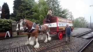 Horse Drawn Pantechnicon and Vintage Removal Van Procession at Beamish [upl. by Jeralee]