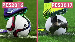 PES 2016 vs PES 2017 Demo Graphics Comparison on PS4 Pro Evolution Soccer [upl. by Etnomed]