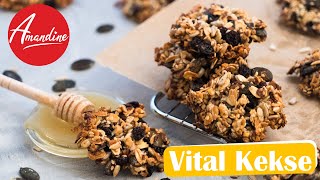 Vitalgebäck selber machen  Knusprige Vital Kekse Rezept  gesunde und einfache Körnerkekse [upl. by Ludeman]