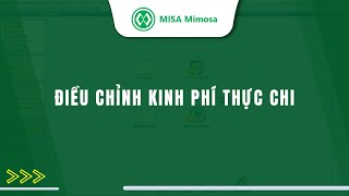 Điều chỉnh kinh phí thực chi  MISA Mimosa Online [upl. by Altis]