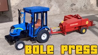 Toop diy tractor making how to make mini tractor and bale press at home from PVC dongfeng [upl. by Yetnruoc]