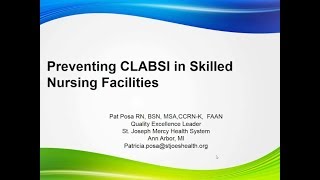 Preventing CLABSI in Skilled Nursing Facilities [upl. by Dor]