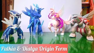 Palkia amp Dialga Origin Form Pokemon Tomy Moncolle Figure Unbox [upl. by Odlanyer]