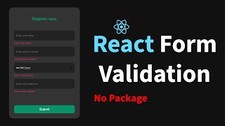 React Form Validation No Library Needed [upl. by Mcfarland239]