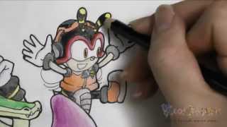 How to Draw Team Chaotix Sonic Heroes [upl. by Alie]