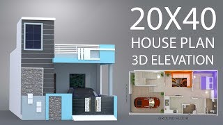 20X40 House plan car parking with 3d elevation by nikshail [upl. by Shaddock]