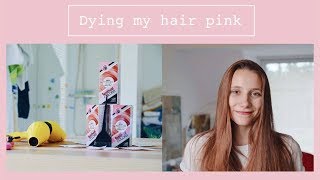 Dying my dark blonde hair pastel pink wo bleach [upl. by Calabrese]