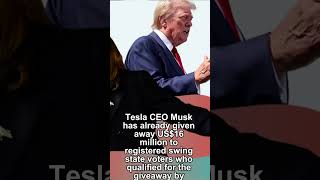 Trump Musk US1 millionaday giveaway to swing state voters Pennsylvania’s 19 electoral votes will [upl. by Arreip]