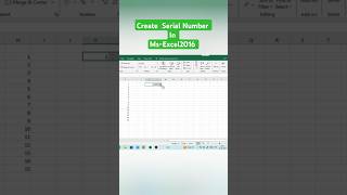 How to Create Serial Number in MsExcel 2016Create SL NO In ExcelCreate Auto SL NO [upl. by Eninnaej]