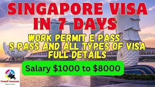 Singapore Visa in 7 Days  How to apply Visa Details  Eligibility Criteria in Tamil [upl. by Attesoj]