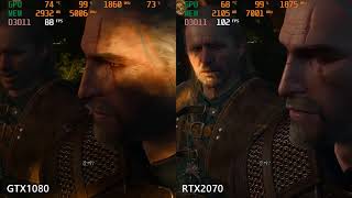 GTX1080 VS RTX2070 The Witcher3 2160X1440 QHD [upl. by Sackville]