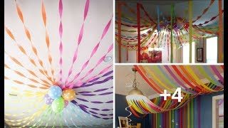 7 IDEAS PARA DECORAR EL TECHO CON PAPEL CREPE QUE PODRÍAS HACER EN DECORACIÓN DE TU PRÓXIMA FIESTA [upl. by Airednaxela]