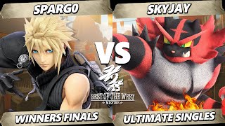 Best of the West II WINNERS FINALS  Spargo Cloud Vs SkyJay Incineroar Smash Ultimate  SSBU [upl. by Sibell]