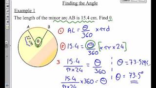 Arcs amp sectors 3 Finding an Angle [upl. by Yttisahc]