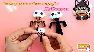 Comment plier des crânes en papier  Décorations DIY dHalloween [upl. by Aurie]