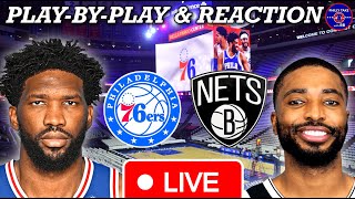 Philadelphia Sixers vs Brooklyn Nets Live PlayByPlay amp Reaction [upl. by Egor]