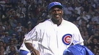 Michael Jordan throws out the first pitch at Wrigley Field [upl. by Mccutcheon]