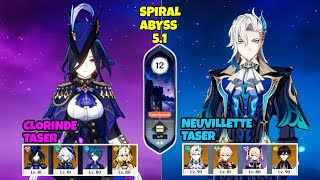 F2P C0 Clorinde Taser amp C0 Neuvillette Taser Spiral abyss 51 Genshin Impact Mobile [upl. by Nella]