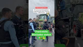 bauern stellen in frankreich Straßenblockaden 🇫🇷🚜 bauerndemo demo protest blockade [upl. by Prestige]