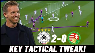 Match Analysis Germany 20 Hungary Nagelsmanns Key Tactical Tweak [upl. by Razaele]