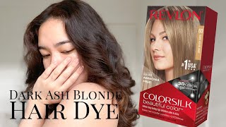 HOW TO DYE YOUR HAIR FROM BLACK TO BROWN  REVLON DARK ASH BLONDE  LESS THAN 400 PESOS [upl. by Nalyd]