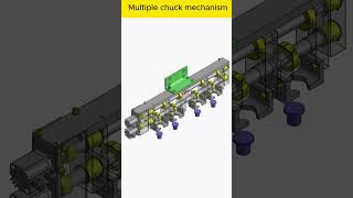 Multiple chuck mechanism cad machine mechanical engineering mechanic [upl. by Suiradal]