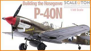 P40N Warhawk Hasegawa 148 Aircraft Model [upl. by Iegres]